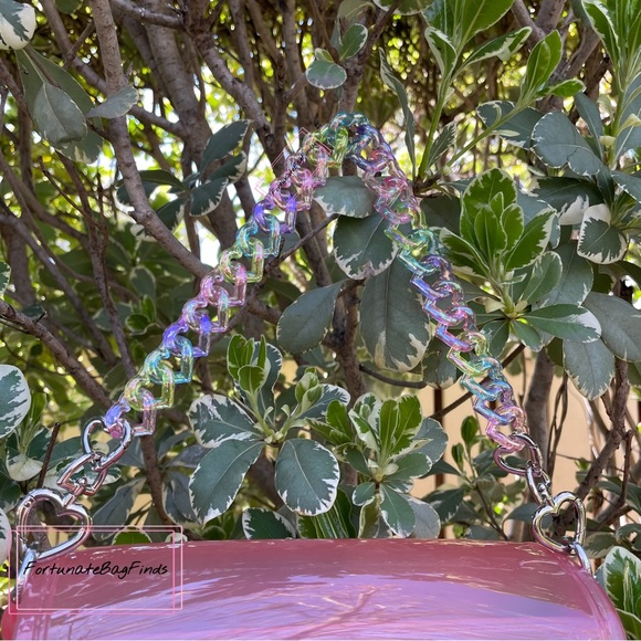 TRIPLE HEARTS Pastel Rainbow Jelly Resin Bag Strap Novelty Bag Strap Kawaii Y2K - Picture 11 of 14